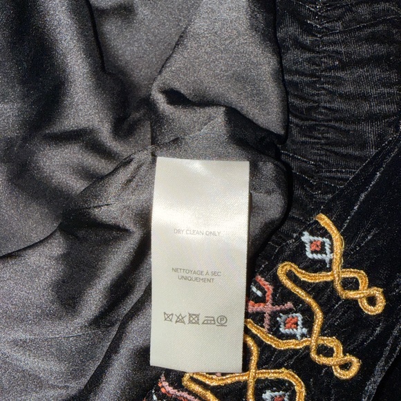 Free People Anita Officer Bomber jacket in black with Gold Embroidery. XS. - Picture 8 of 9